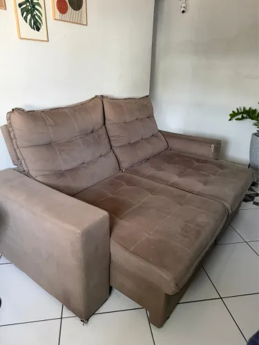 Sofá Retrátil 2,0m Marrom, Confortável e Espaçoso