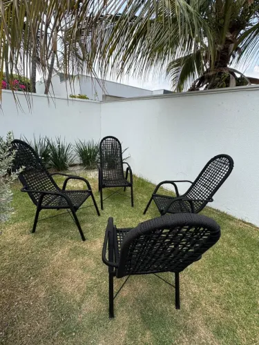 Conjunto cadeiras em corda náutica