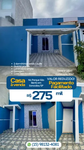 Valor reduzido! Casa no Parque São Bento com quintal amplo