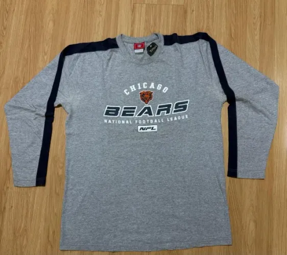 Camiseta NFL Chicago Bears Manga Longa Cinza Masculina G