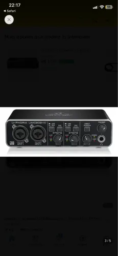 Vendo sistema. I interface de áudio.  Beringer  202 HD