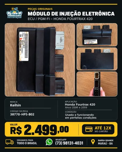 MÓDULO DE INJEÇÃO ELETRÔNICA KEIHIN QUADRICICLO HONDA FOURTRAX 2008-2009