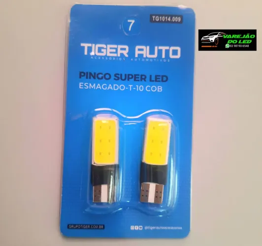ENTREGA GRÁTIS! LÂMPADAS ESTACIONAMENTO POTÊNTE! PINGO SUPER LED T-10 6000K PROMOÇÃO (PAR)