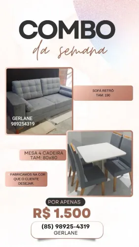 COMBO SOFÁ + MESA APARTIR R$ 1.500