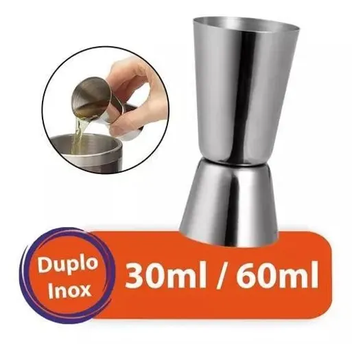 Dosador duplo inox de bebidas e drinks - 30/60ml - Clink