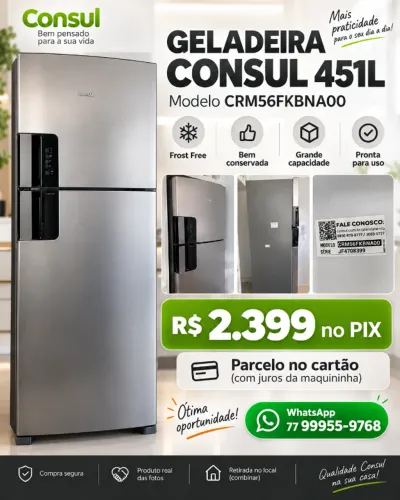 Geladeira Consul Frost Free 451L