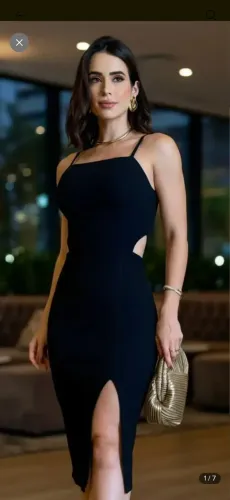 Vestido midi preto