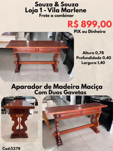 APARADOR DE MADEIRA MACIÇA