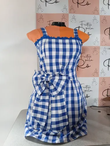 Vestido São João Quadriculado Tam M/40