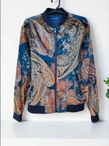 Casaco de veludo Zara estampada masculina Tam M