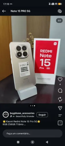 Redmi Note 15 Pro 5G 256GB 8GB RAM Atacado e Varejo Atendemos Lojistas