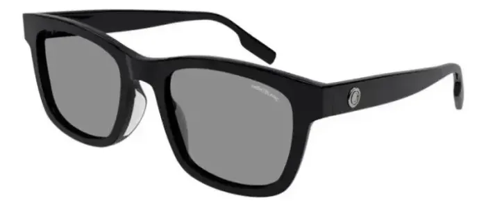 Óculos De Sol Montblanc Mb0177sk001 Preto Lente Cinza Tam 56