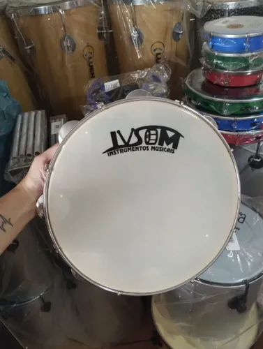 Pandeiro 12" polegadas madeira super leve profissional Ivsom na promoção 