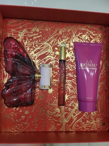 Kit Perfume La Bomba Carolina Herrera - Eau de Parfum 80ml + Creme 100ml e mini 10 ml