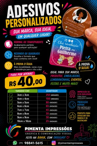 Adesivo personalizado a prova d'água