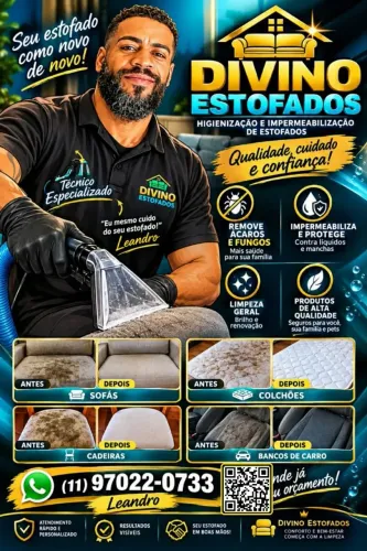 Higienização e impermeabilização de estofados