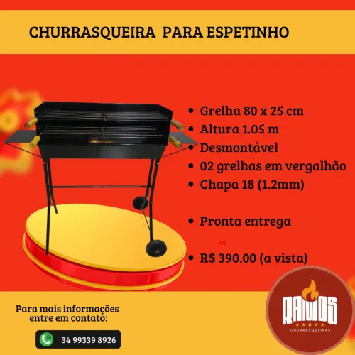 CHURRASQUEIRA PROFISSIONAL PARA ESPETINHO
