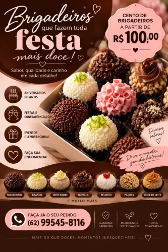 Cento de Brigadeiro - Cento de Docinhos - Doces para festas