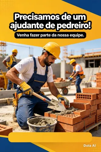 Precisa de ajudante de pedreiro com experiência em máquinas elétrica
