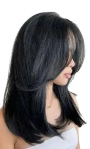 Cabelo humano 40cm liso levemente ondulado + colocação até 200gr 
