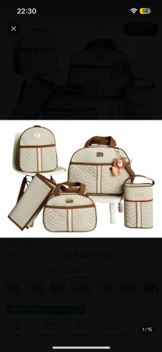 Kit Mala Maternidade Bolsa 5 Safari Porta Mamadeira Cor Bege Desenho Do Tecido Leão