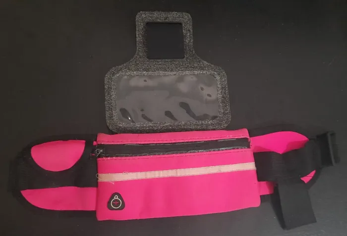 Braçadeira porta celular H'MASTON + Pochete rosa