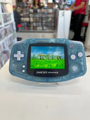 CONSOLE GAME BOY ADVANCE AZUL TRANSLUCIDO TELA IPS SEMINOVO - GBA