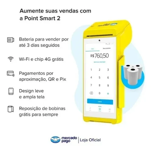 Maquina Cartao Point Smart 2 Lacrada Mercado Pago A Pronta Entrega