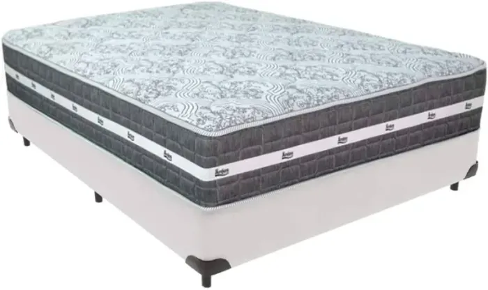 Cama Box Casal Completa Branco com Colchão - Pronta Entrega