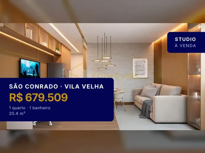 Studio moderno em São Conrado, Vila Velha, a poucos passos da Praia de Itaparica!