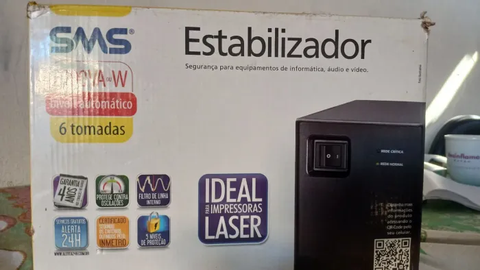 Estabilizador SMS 2000VA ou w Bivolt Automático 6 tomadas