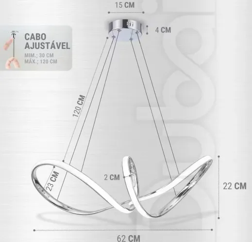 Pendente Lustre Led 3 Temperaturas