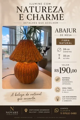 Abajur fibra natural