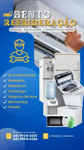 Manutenção em máquinas de lavar, geladeira, bebedouro, freezer, ar condicionado