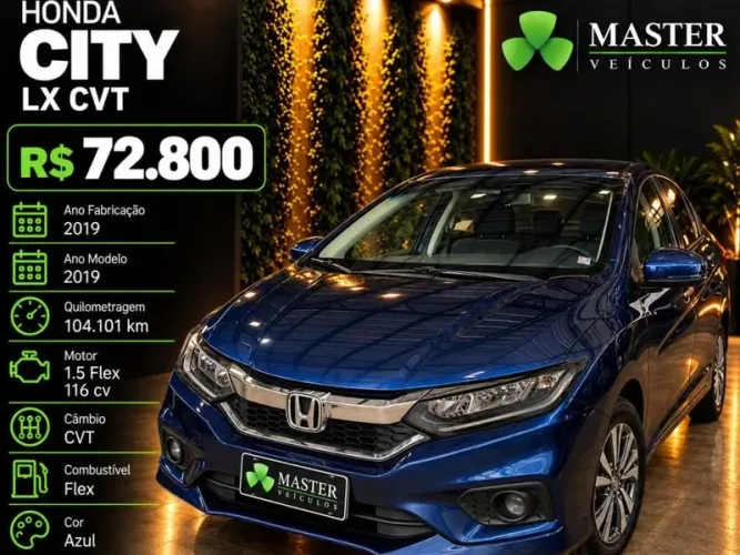 Honda City Sedan LX 1.5 Flex 16V 4P Aut. 2019