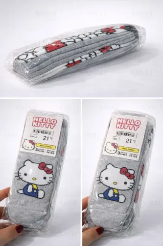 03 Pares de Meias da Hello Kitty