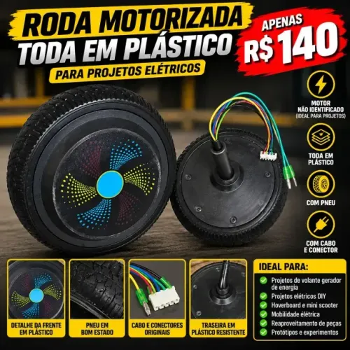 Roda Motorizada - Toda em Plástico | R$ 140