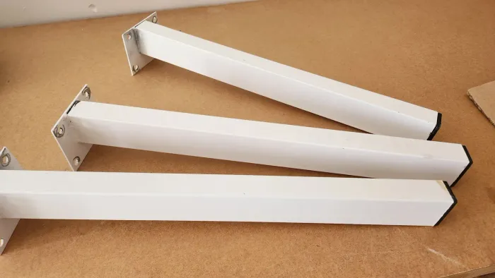 Kit 3 Suportes 50cm branco para bancada mesa prateleira