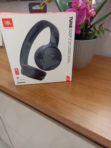 Fone de ouvido original On ear JBL, tune 520BT sem fio 