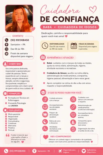 Babá ou cuidadora de idosos 