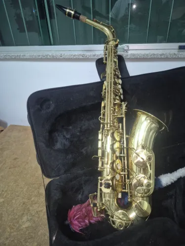 vendo saxofone baixo marca shelter semi novo