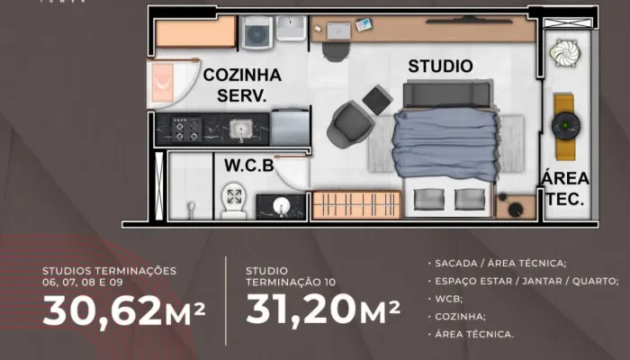 Studio facilitado | 64 mil + saldo parcelado 