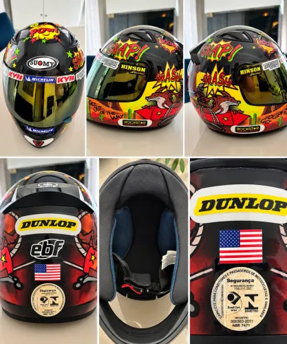 Capacete EBF Spark Custom Grafismo Exclusivo + Viseira Espelhada