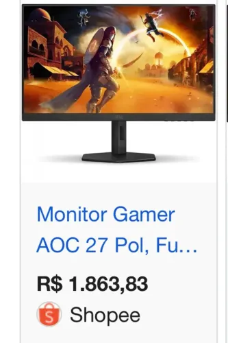 Monitor Gamer Aoc 27? 180hz 0,5ms Ips Ajuste De Altura (Super tecnologia e qualidade)