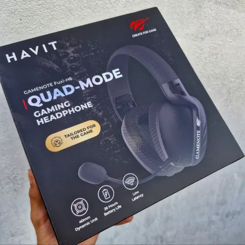 Headset Gamer Sem Fio Havit Fuxi-H6 Quad-Mode Bluetooth 2.4GHz