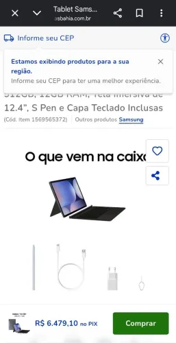 Novo Tablet SaMsung s10+ plus, 12gb, 512 
