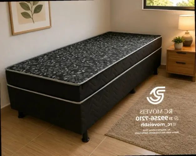 Cama box solteiro 88x1.88 com Colchão D33 Acoplado Direto da Fábrica