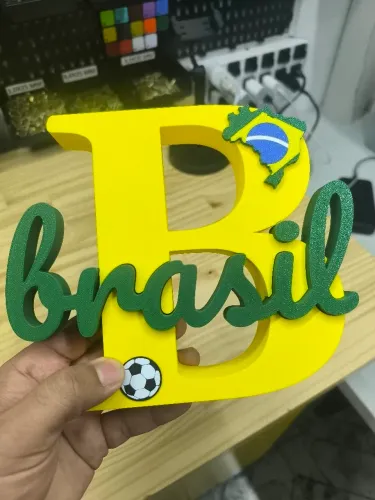 Letreiro do Brasil 17 cm para Decoração da copa do mundo 2026