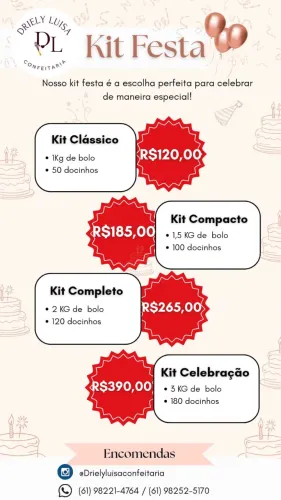 Kit bolo e doces