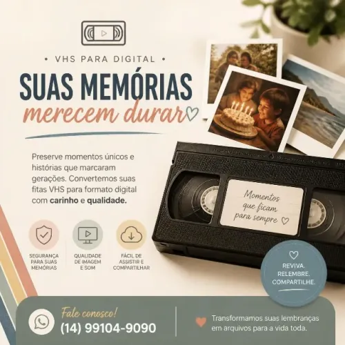 CONVERSÃO VHS PARA PENDRIVE | VHS PARA DIGITAL | DVD | TODO BRASIL